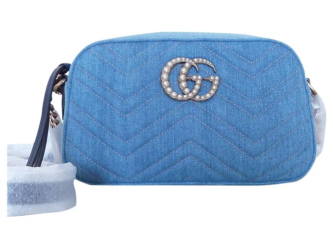 Aggregate more than 182 gucci denim bag with pearls latest