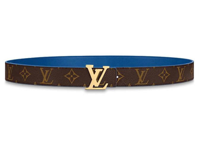 Louis Vuitton Blue Taurillon Leather LV Initiales Belt 90CM Louis Vuitton
