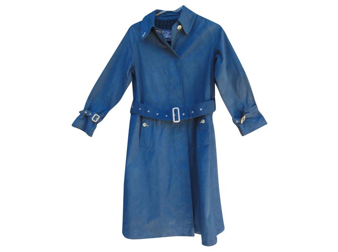 Burberry vintage raincoat size XS Blue Cotton  ref.193695