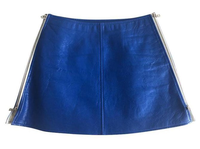 Courreges Iconique Courrèges Mini Skirt Blue Cotton  ref.193730