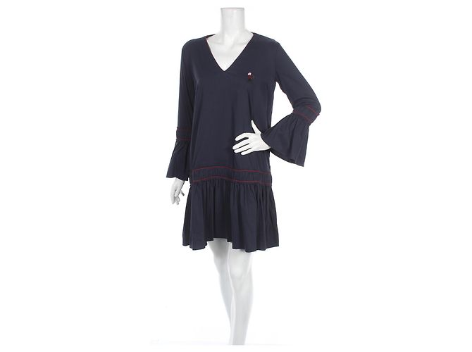 Ganni Kleid aus Baumwolle Blau M