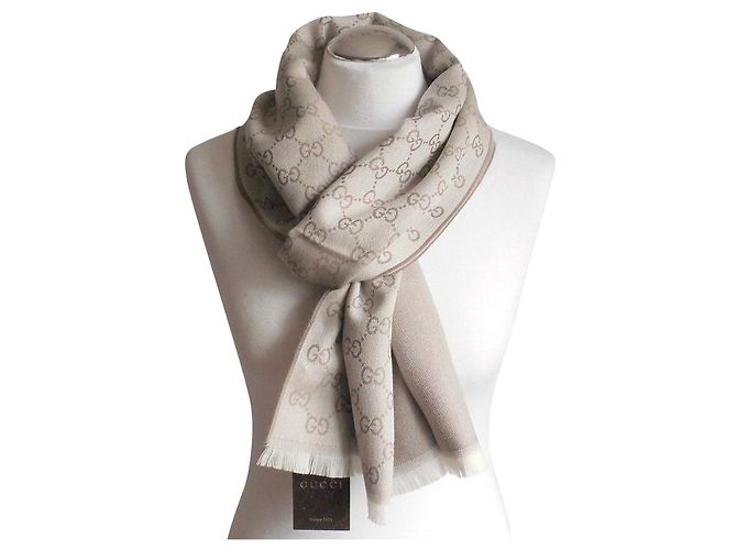 sciarpa gucci ggweb beige nuova