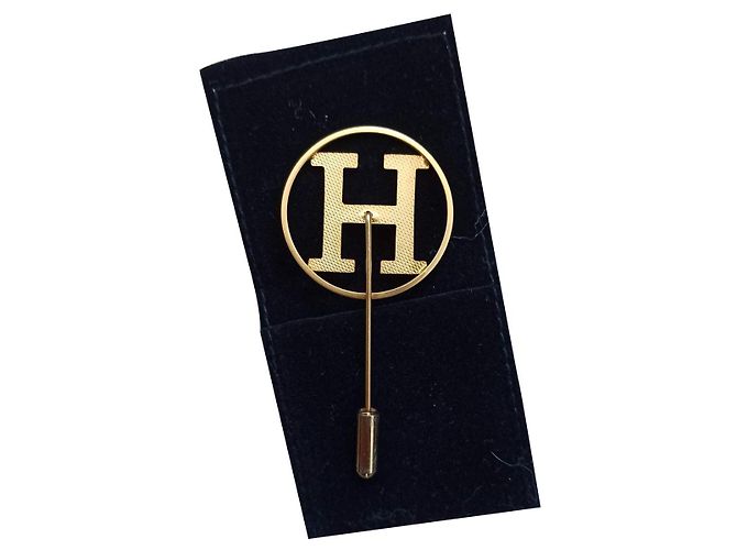 Hermès Pin H D'oro Metallo