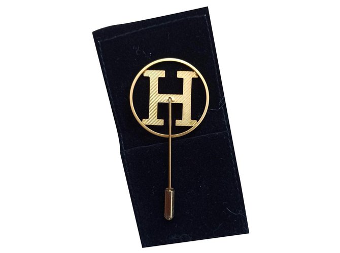 Hermès Pin H Golden Metal  ref.193786