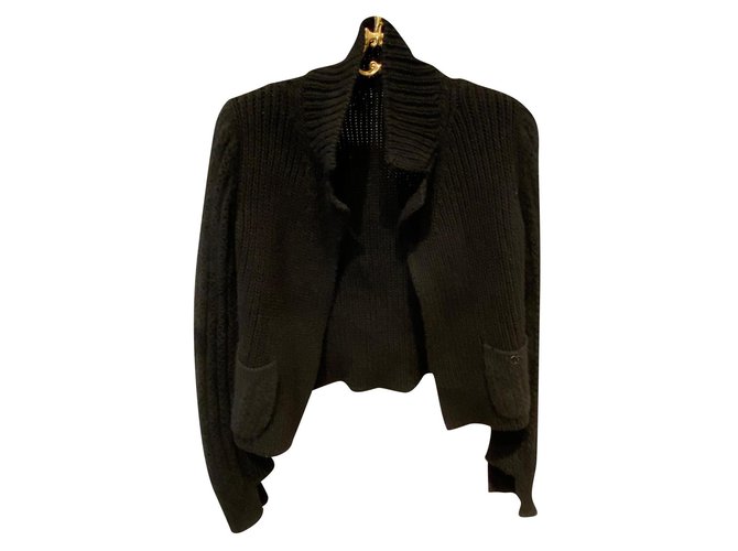 Chanel Knitwear Black Cashmere Wool  ref.193792