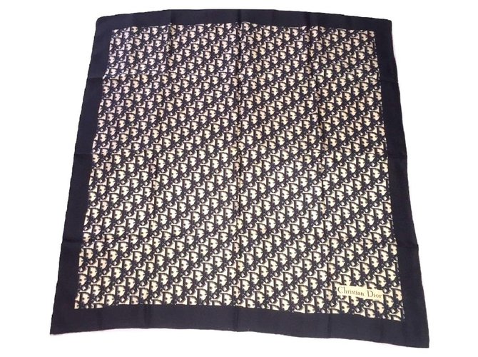 CHRISTIAN DIOR foulard logo Oblique Soie  ref.193798