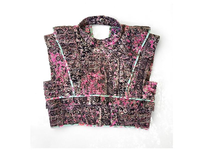 Isabel Marant Top Bolero in Cotone e Lino Multicolore