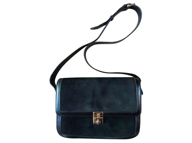 Céline Handbags Black Leather Deerskin  ref.193897