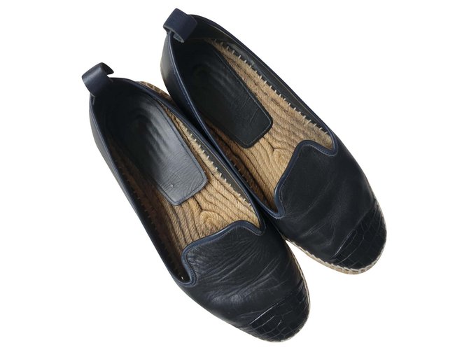 Fendi Leather espadreilles Black  ref.193925