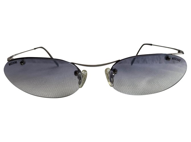 Gafas de sol delgadas vintage Moschino Púrpura Metal  ref.193940