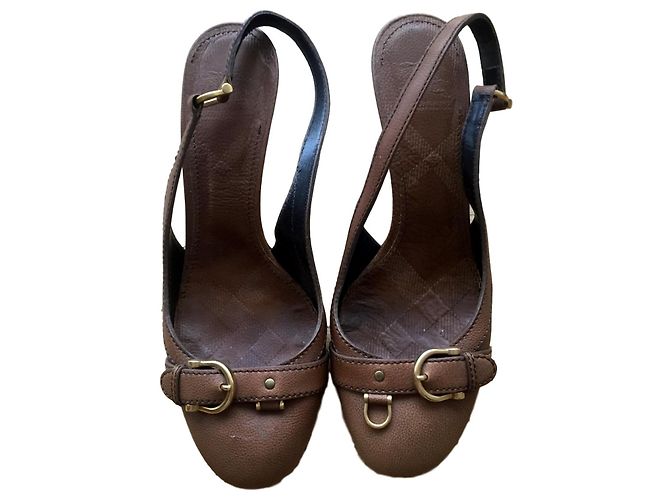 Sandali Burberry in pelle Caramello