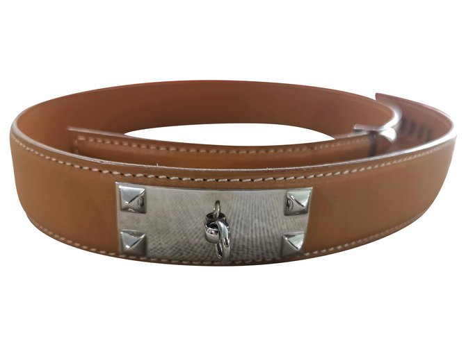Hermès Hermes CDC collier de chien belt Caramel Leather  ref.193979