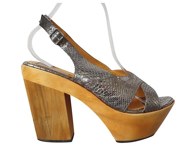 Lanvin Sandales argent python