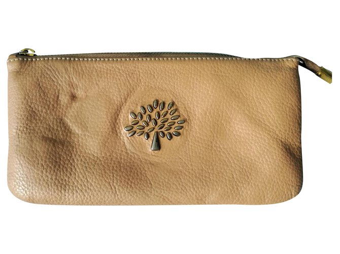 Mulberry 390207 Full grain Leather Purse / Wallet Beige  ref.194000