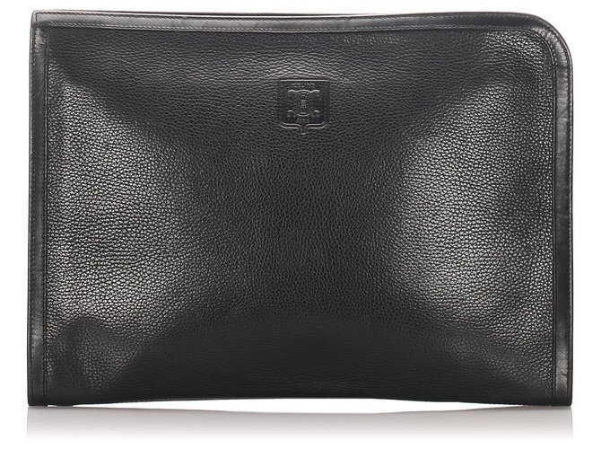 Céline Celine Black Leather Clutch Bag Pony-style calfskin  ref.194087