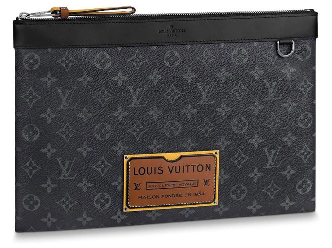 Louis Vuitton LV discovery pochette GM Grey Leather  ref.194094