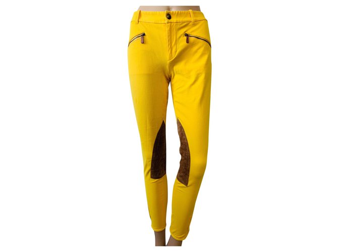 Ralph Lauren Pants, leggings Yellow Cotton Elastane  ref.194102