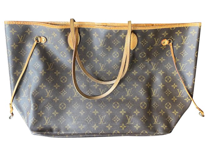 Neverfull Louis Vuitton Handbags Brown Synthetic  ref.194134