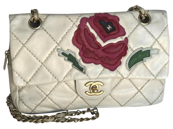 Chanel Timeless Medium Flap Bag Limited Beige Roh Leder  ref.194239