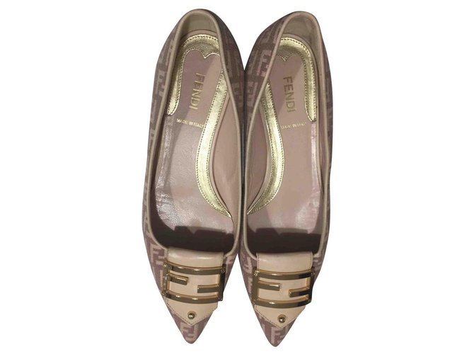 Fendi Ballerine Multicolore Beige Pelle  ref.194269