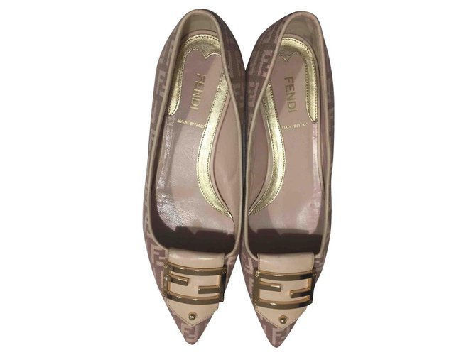 Fendi Ballet flats Multiple colors Beige Leather  ref.194269