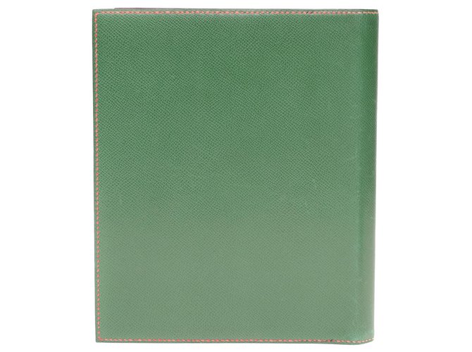 Bolsa Hermès Envelope em couro courchevel vermelho e verde  ref.194445