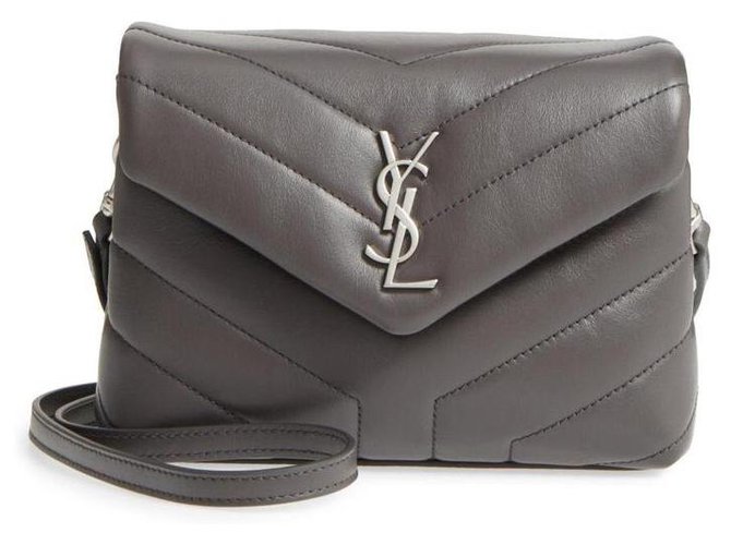 Saint Laurent Loulou toy grey Leather  ref.194449