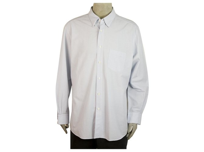 Ermenegildo Zegna Classic Light Blue Shirt Long Sleeve Cotton Mens XXL  ref.194526