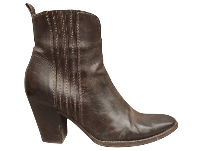 Sartore p boots 39 Dark brown Leather  ref.194537
