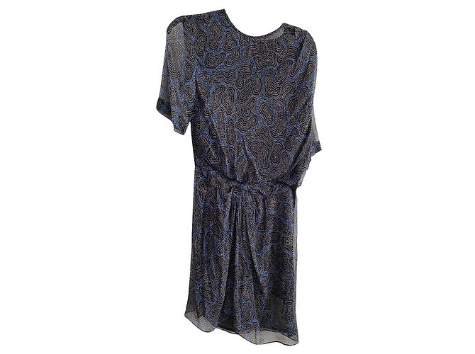 Abito Isabel Marant Etoile in seta blu e nero