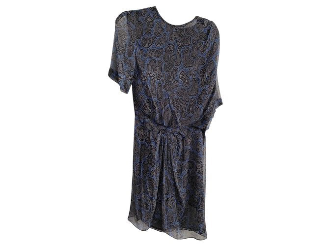 Isabel Marant Etoile Dresses Black Blue Silk  ref.194616