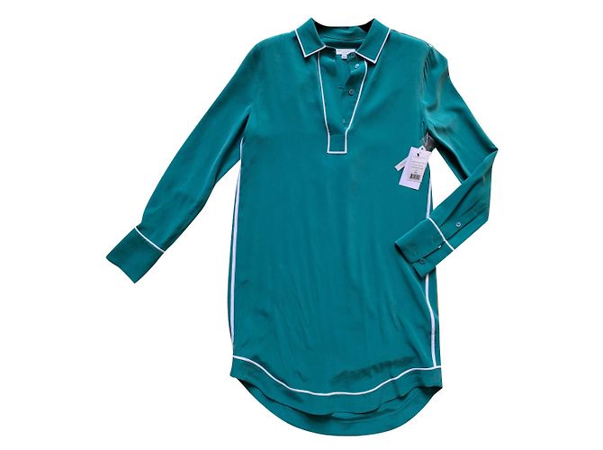 Vestido Equipment Felix de seda verde
