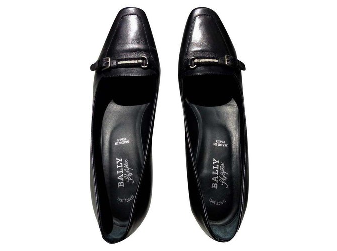 Bally Heels Black Leather  ref.194677