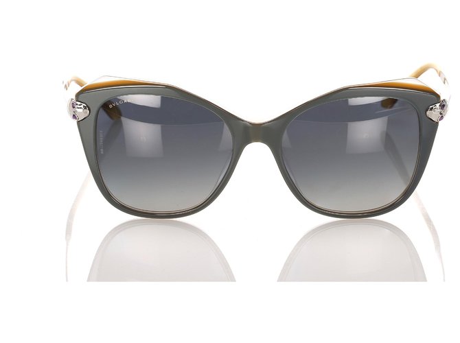 Bulgari Bvlgari Gray Square Tinted Sunglasses Grey Plastic  ref.194729
