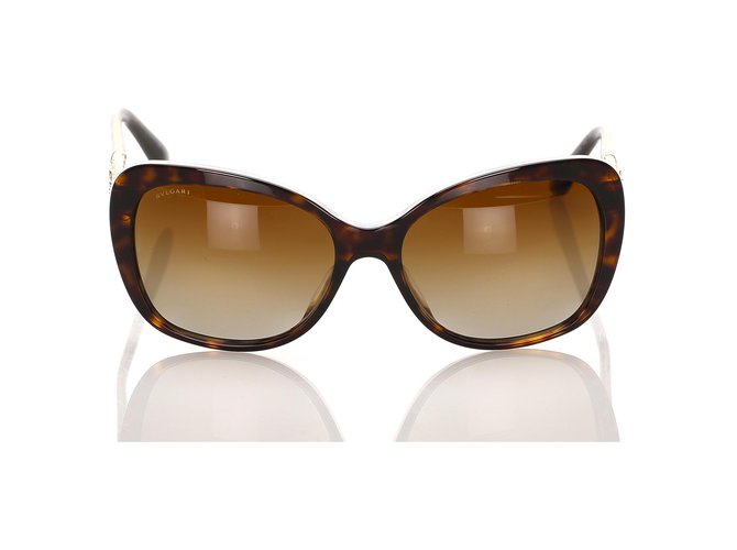 Bulgari Bvlgari - Lunettes de soleil teintées œil de chat marron Plastique  ref.194730