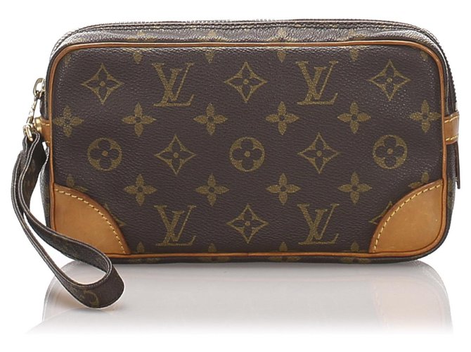 Louis Vuitton Brown Monogram Marly Dragonne PM Leather Cloth ref