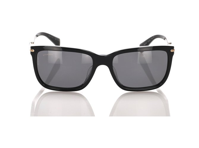 Bulgari Bvlgari Gray Square Tinted Sunglasses Black Grey Plastic  ref.194786