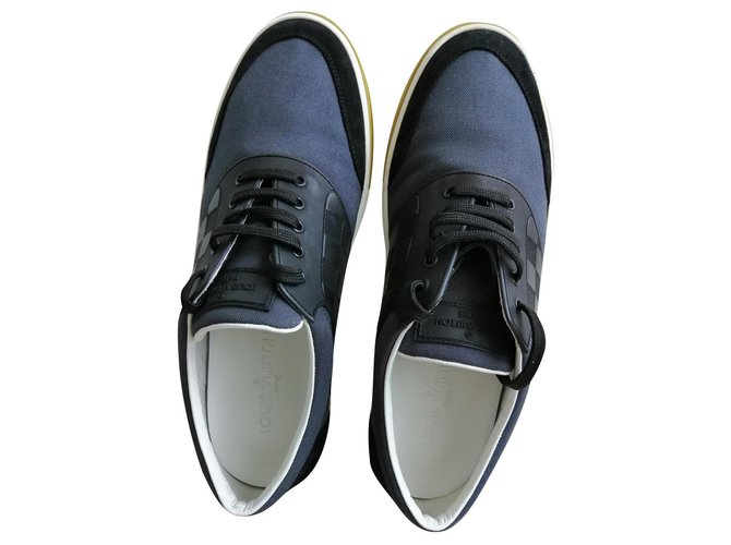 Louis Vuitton Sneakers Black Leather  ref.194852