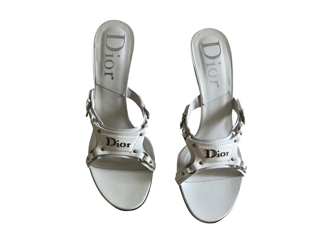 Dior Des sandales Cuir Blanc  ref.194856