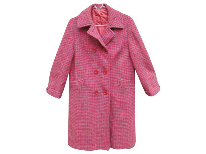 Autre Marque Vintage Frauenmantel in Harris Tweed t 38 Pink Wolle  ref.194906