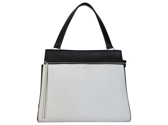 Céline Handbags Black White Leather  ref.194910