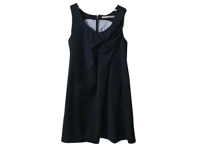 Gestuz Schwarzes Kleid aus Wolle Größe 40