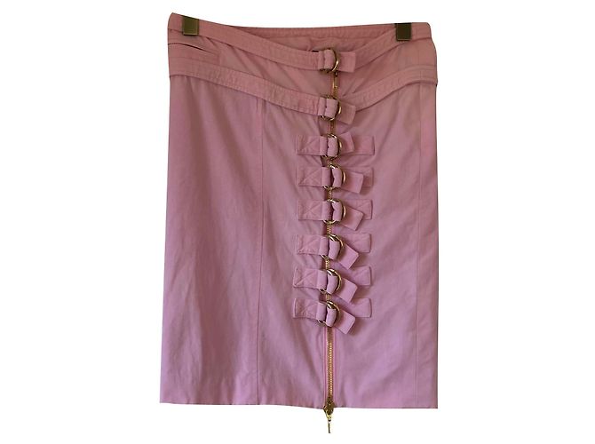 Falda de algodón rosa Versace 