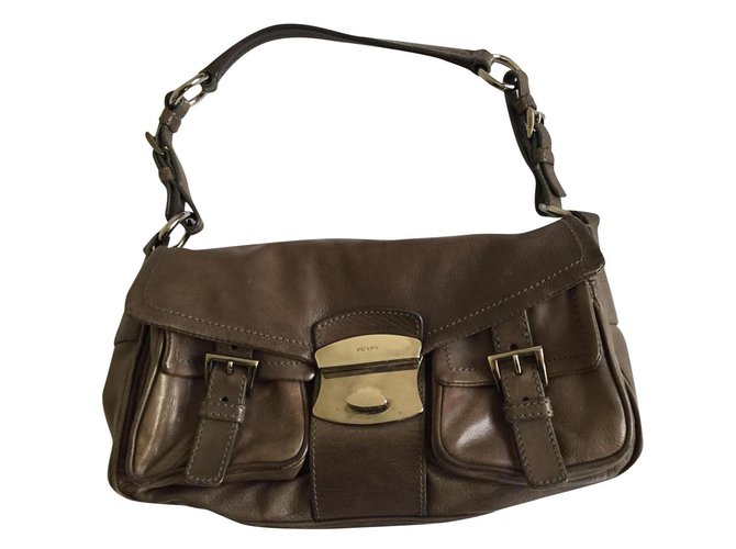 Prada Handbags Brown Leather  ref.195084