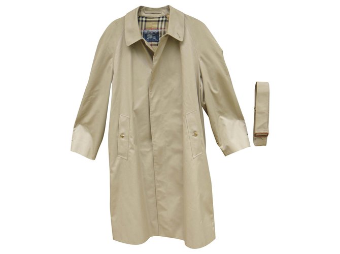 raincoat man Burberry vintage t 60 Beige Cotton Polyester  ref.195108