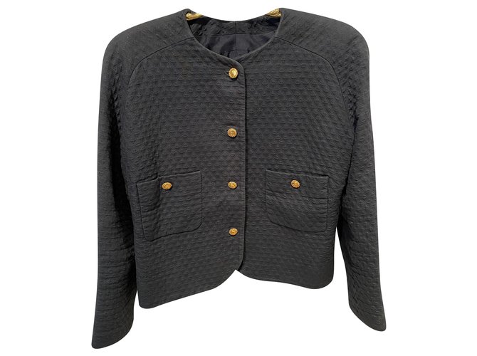 Chanel Jackets Black Cotton  ref.195115