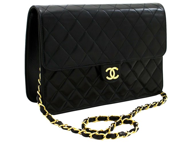 Pochette Chanel porté épaule Cuir Noir  ref.195168