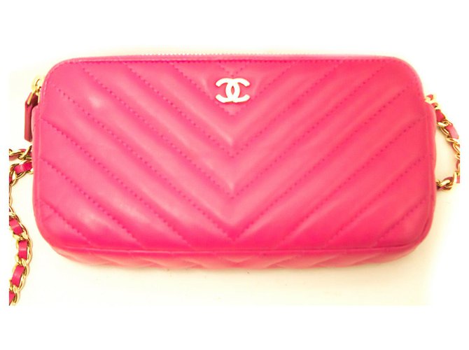 Chanel shoulder bag Pink Leather  ref.195184