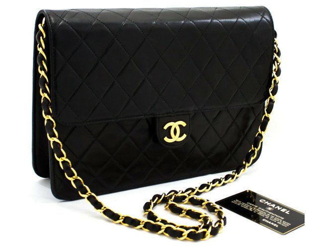 Chanel handbag Black Leather  ref.195231