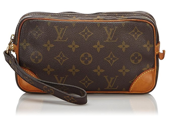 Louis Vuitton Brown Monogram Marly Dragonne PM Leather Cloth ref